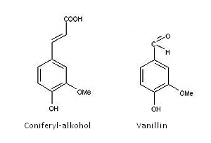Vanillin- og coniferyl alkohol ligner hinanden meget. 