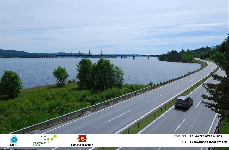Det norske vejvæsen planlægger at bygge verdens længste træbro over søen Mjøsa (Foto: Det Norske vejvæsen)